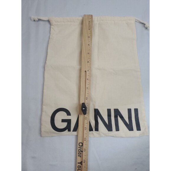 Ganni Logo Beige Drawstring Accessories Dust Bag Storage Protective Cover - Picture 3 of 9